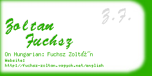 zoltan fuchsz business card